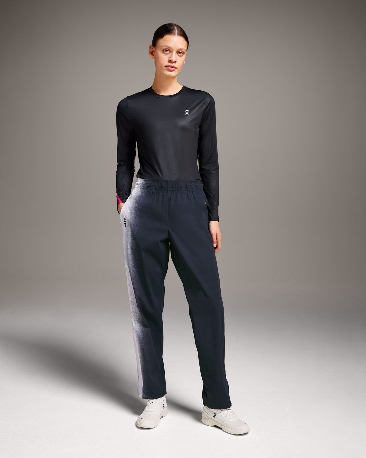 Women's Court Track Pants Black | White - US 2566