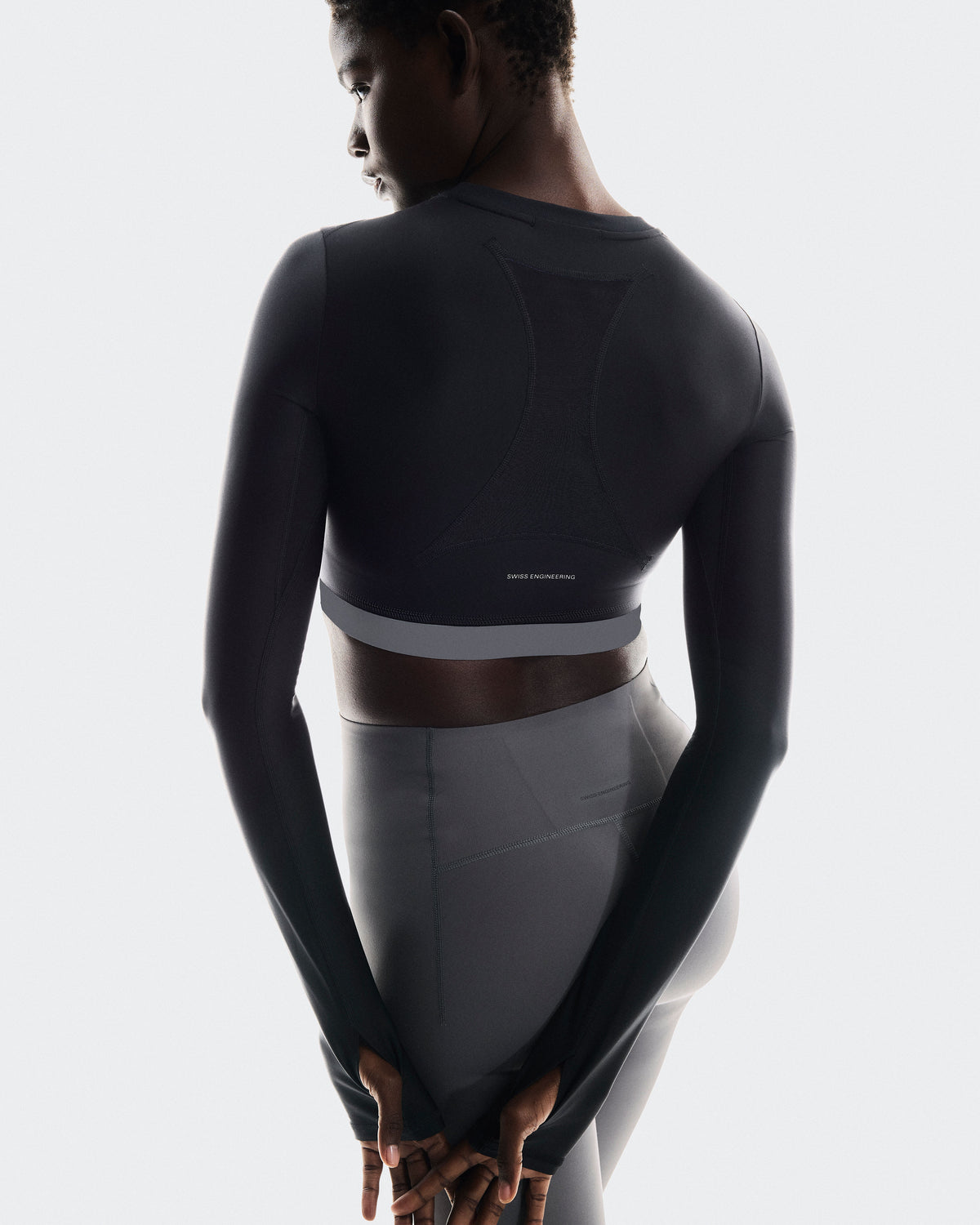 Women's Train Long Sleeve Crop Black - US 8607