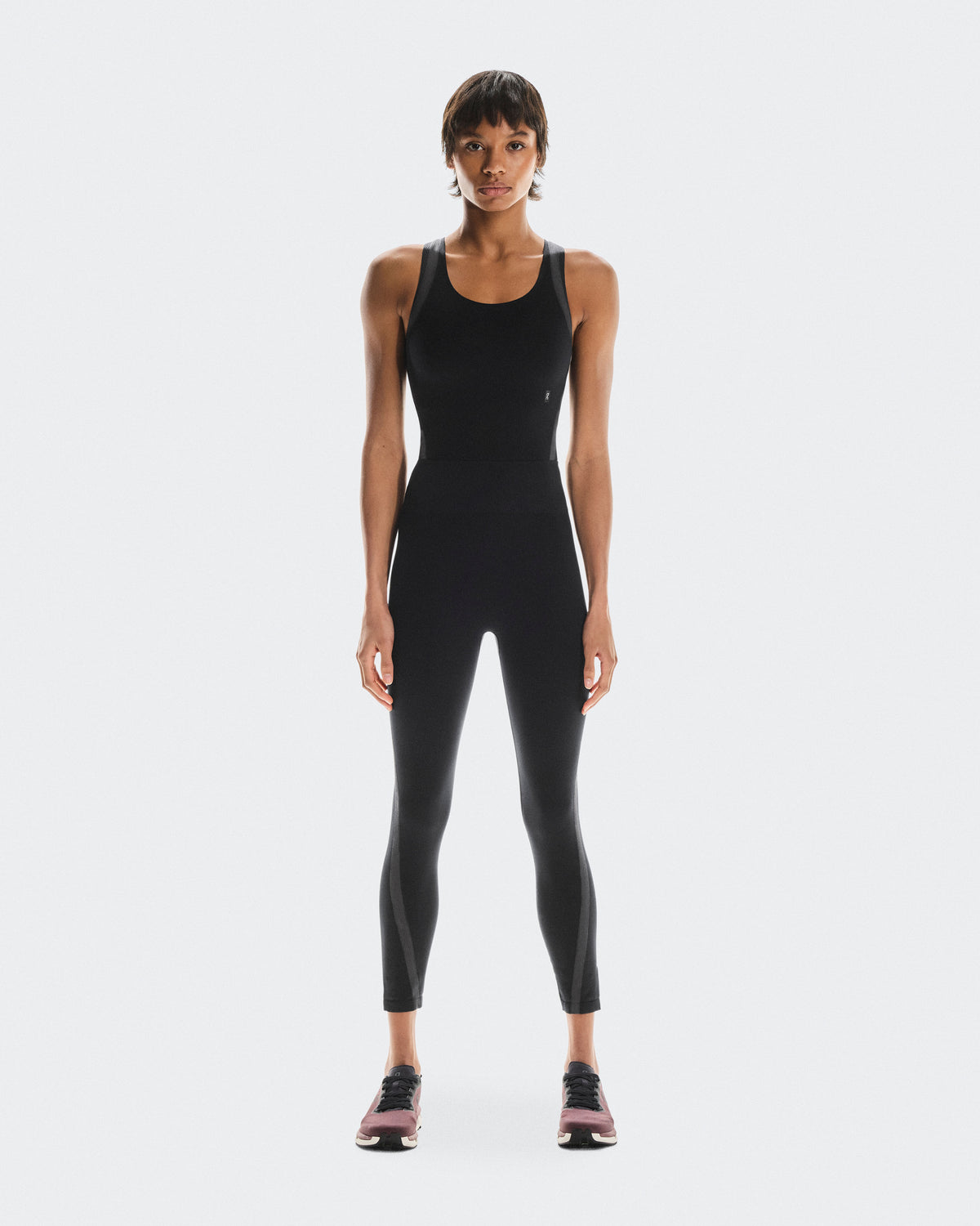 Women's Studio Knit Bodysuit 7/8 Black | Eclipse - US 6863