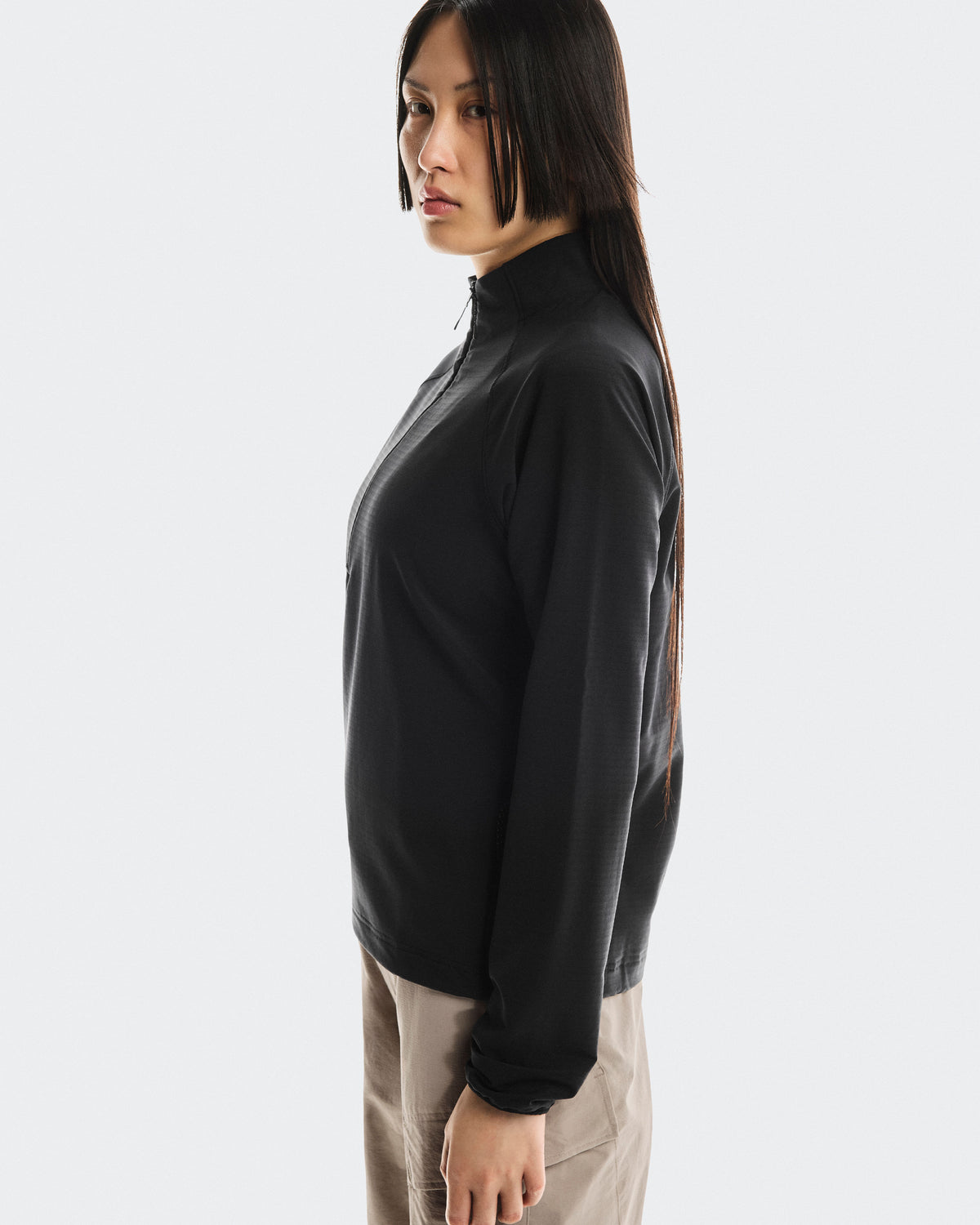 Women's Trek Quarterzip Black - US 8871