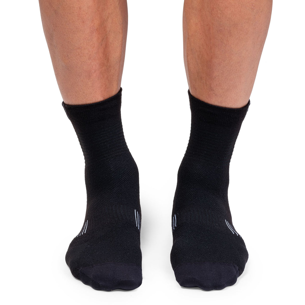 Men's Ultralight Mid Sock Black | White - US 8220